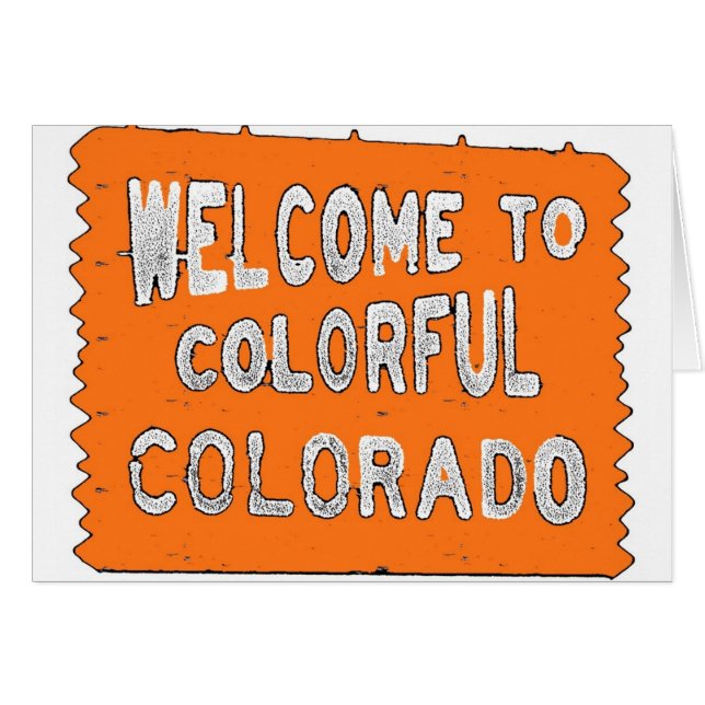 Colourful Colorado orange welcome sign (Front Horizontal)