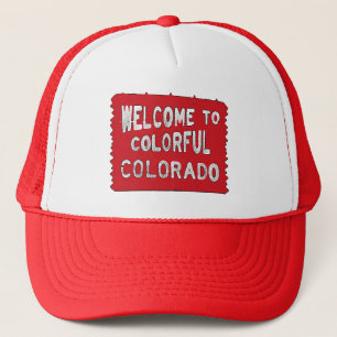Colourful Colorado red welcome sign Trucker Hat