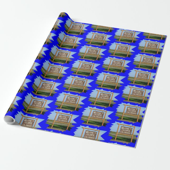 Colourful Colorado Sign Wrapping Paper (Unrolled)