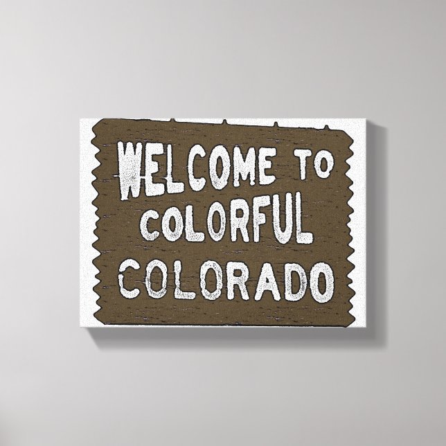 Colourful Colorado welcome sign decorative canvas (Front)