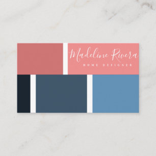 Colourful Colour Block Home Interior Designer Business Card
