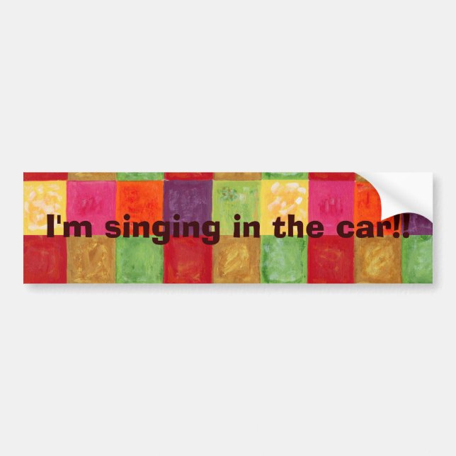 Colourful Colour Grid Pattern Bumper Sticker (Front)