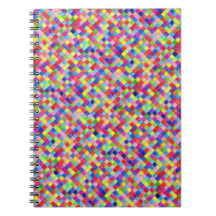 Colourful Coloured In Graph Paper Squares Pattern Spiral Notebook