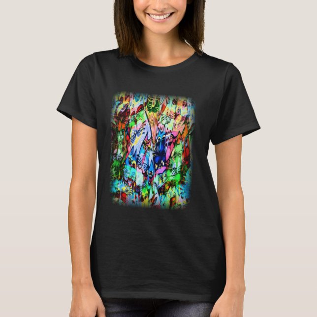 Colourful Colourful Cats T-Shirt (Front)