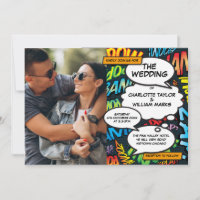 Colourful Comic Book Modern Fun Photo Wedding