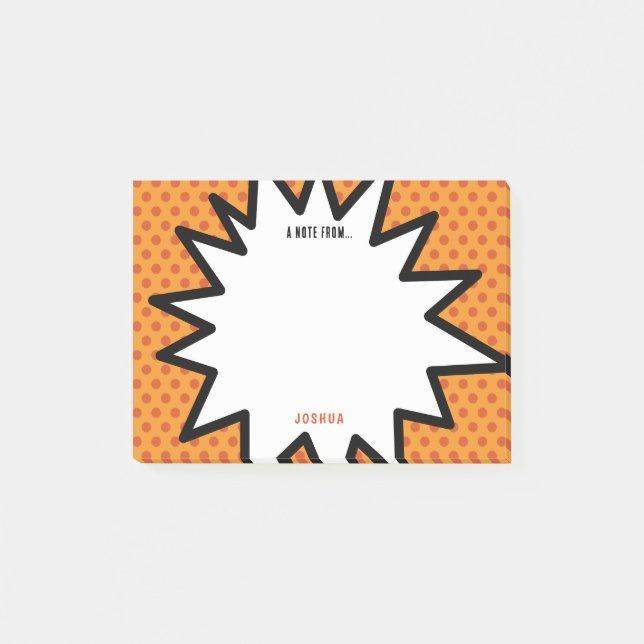 Colourful Comic Book Personalised Name Pop Art  Post-it Notes (Front)