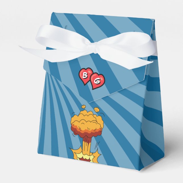 Colourful Comic Book Pop Art Wedding Favour Box (Front Side)