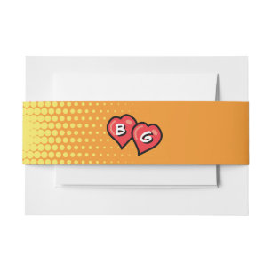 Colourful Comic Book Pop Art Wedding Invitation Belly Band