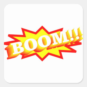 Colourful Comic Strip Boom Coffee Mug Square Sticker