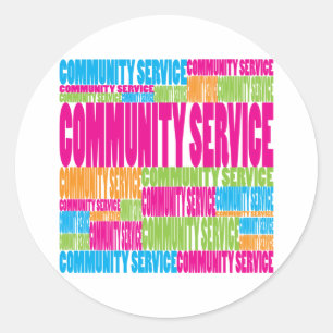 Colourful Community Service Classic Round Sticker