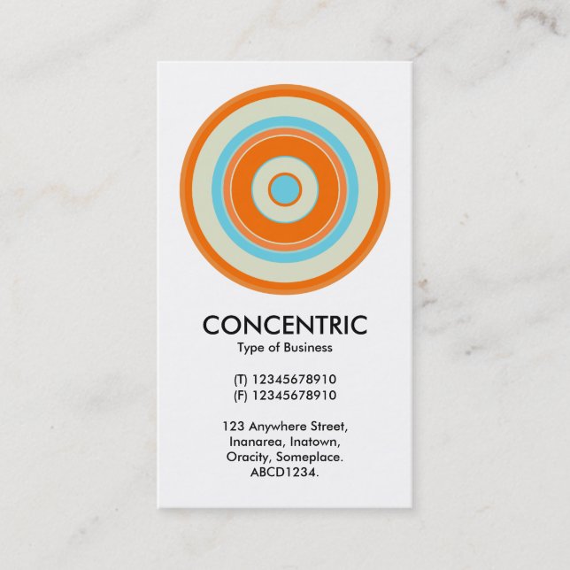 Colourful Concentric Circle 03 Business Card (Front)