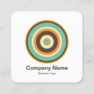 Colourful Concentric Circles 02 Square Business Card