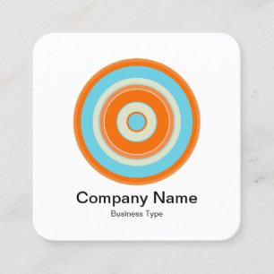 Colourful Concentric Circles 03 Square Business Card