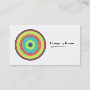 Colourful Concentric Circles 04 Business Card