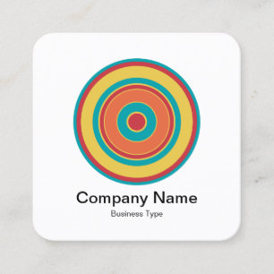 Colourful Concentric Circles 05 Square Business Card