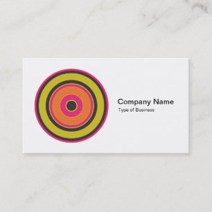 Colourful Concentric Circles 06 Business Card