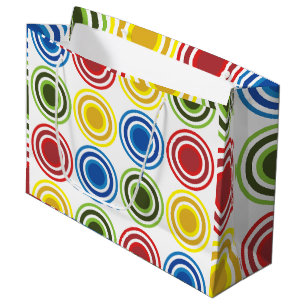 Colourful Concentric Circles Birthday Large Gift Bag