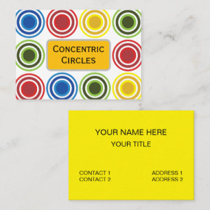 Colourful Concentric Circles  Business Card