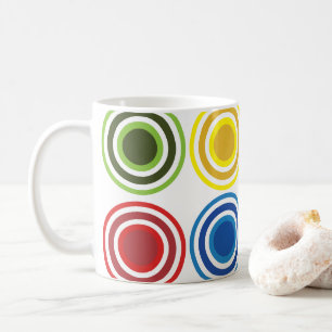Colourful Concentric Circles Geometric Coffee Mug
