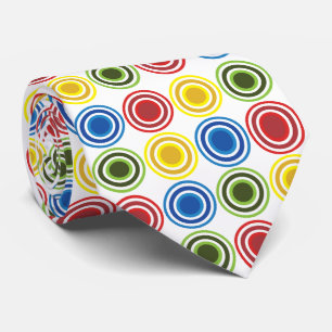 Colourful Concentric Circles Geometric Tie