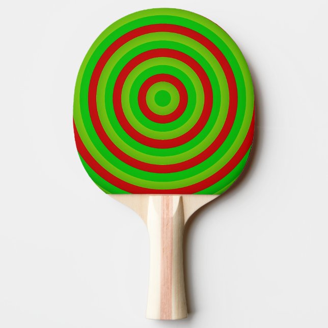 Colourful Concentric Circles Ping Pong Bat Paddle (Back)