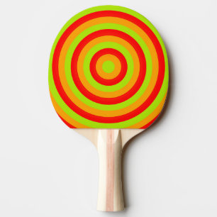 Colourful Concentric Circles Ping Pong Bat Paddle
