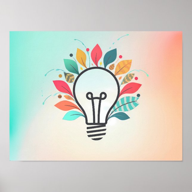 Colourful Conceptual Art: Idea Bloom Abstract Ligh Poster (Front)