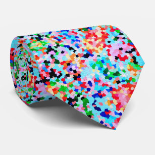 Colourful Confetti Abstract Mosaic Pattern Neck Ti Tie