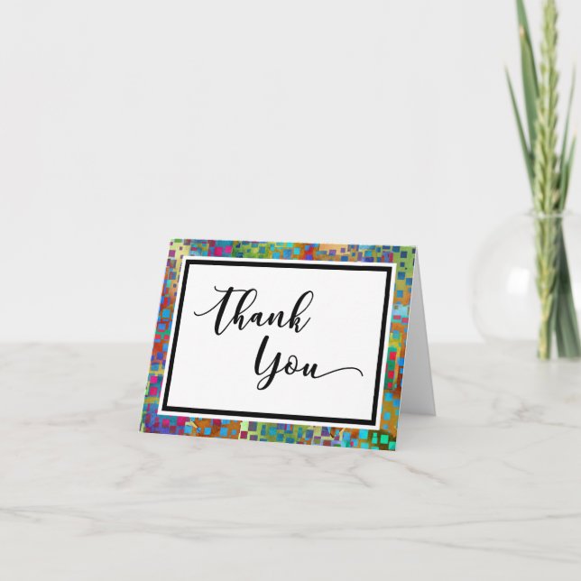 Colourful Confetti Abstract Thank You Card (Front)