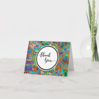 Colourful Confetti Abstract Thank You Card, 3