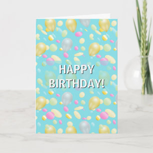 Colourful Confetti & Balloons Birthday Card