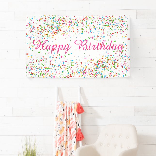 Colourful confetti banner (Insitu)