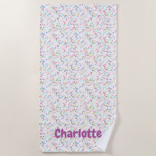 Colourful confetti beach towel