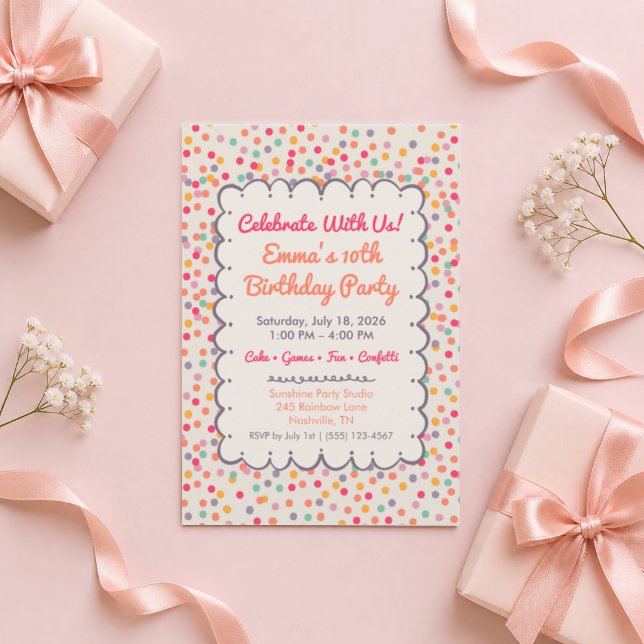 Colourful Confetti Birthday Invitation (Creator Uploaded)