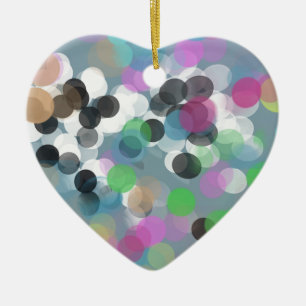 Colourful Confetti Bokeh Dots Ceramic Tree Decoration