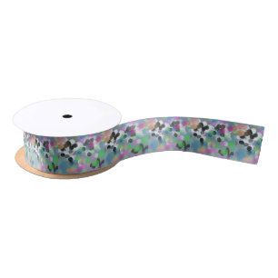 Colourful Confetti Bokeh Dots Satin Ribbon