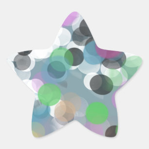 Colourful Confetti Bokeh Dots Star Sticker
