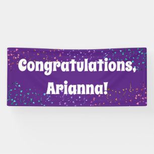 Colourful Confetti Bright Purple Congratulations Banner