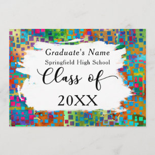 Colourful Confetti, Brushstrokes Grad Announcement