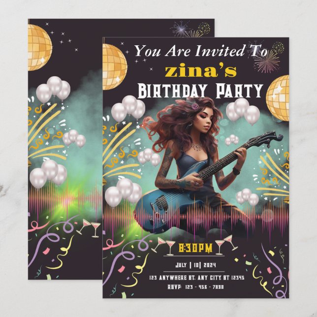 Colourful Confetti Celebration Birthday Invitation (Front/Back)