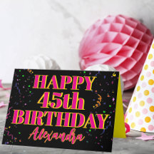 Colourful Confetti Custom Age and Name Birthday