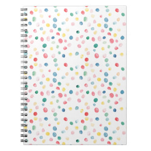 Colourful Confetti Dots Blue Red Yellow Green Pink Notebook