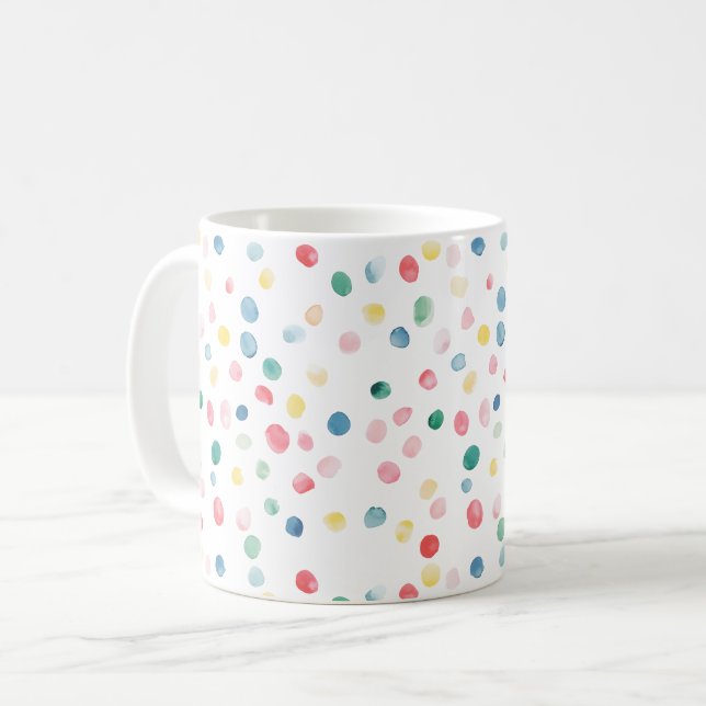 Colourful Confetti Dots Coffee Mug (Front Left)