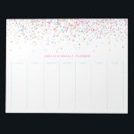Colourful Confetti Dots Personalised Weekly Planne Notepad<br><div class="desc">Colourful Confetti Dots Personalised Weekly Planner | Plan and schedule your week with this modern weekly planner. It features pink,  purple and blue confetti dots. This festive weekly planner will be perfect as a gift. Personalise by adding your own details.</div>