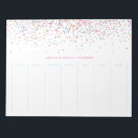 Colourful Confetti Dots Personalised Weekly Planne Notepad<br><div class="desc">Colourful Confetti Dots Personalised Weekly Planner | Plan and schedule your week with this modern weekly planner. It features pink,  purple and blue confetti dots. This festive weekly planner will be perfect as a gift. Personalise by adding your own details.</div>