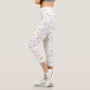 Colourful Confetti Fall Pattern Capri Leggings