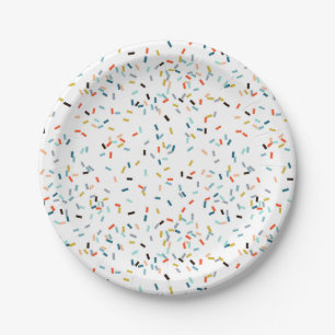Colourful Confetti Fall Pattern Paper Plate