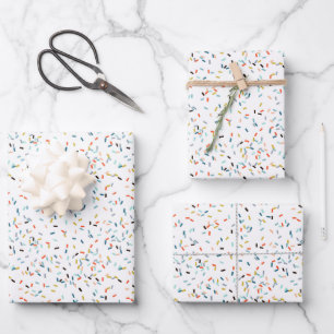 Colourful Confetti Fall Pattern Wrapping Paper Sheet