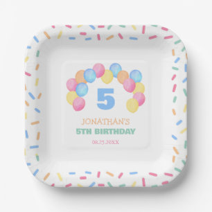 Colourful Confetti Frame Balloon Arch Birthday Paper Plate
