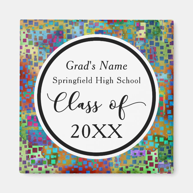 Colourful Confetti Graduation Celebration with Yea Magnet (Front)
